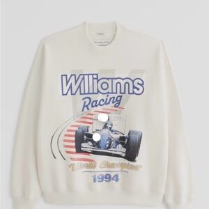 Abercrombie Fitch Men’s Williams Racing Graphic Crew Neck Sweatshirt